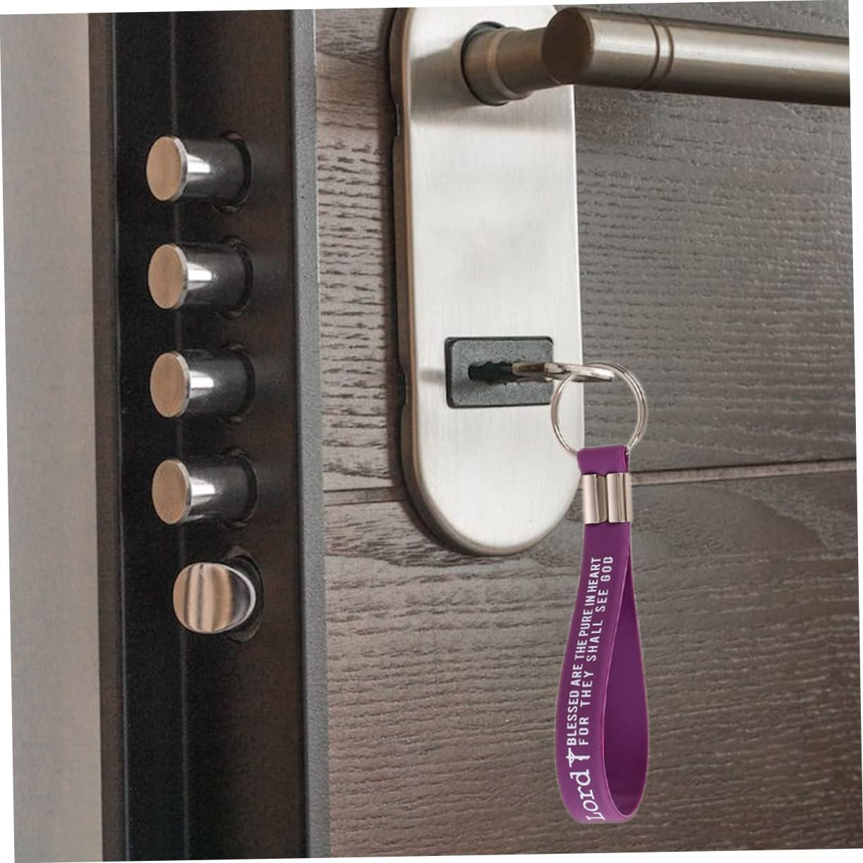 HONMEET Bible Scripture Silicone Keychains 4Pcs Set, Religious Novelty Keyring Bag Pendants for Women, Backpack Charms Party Favors Inspirational Bible Verses image number 2