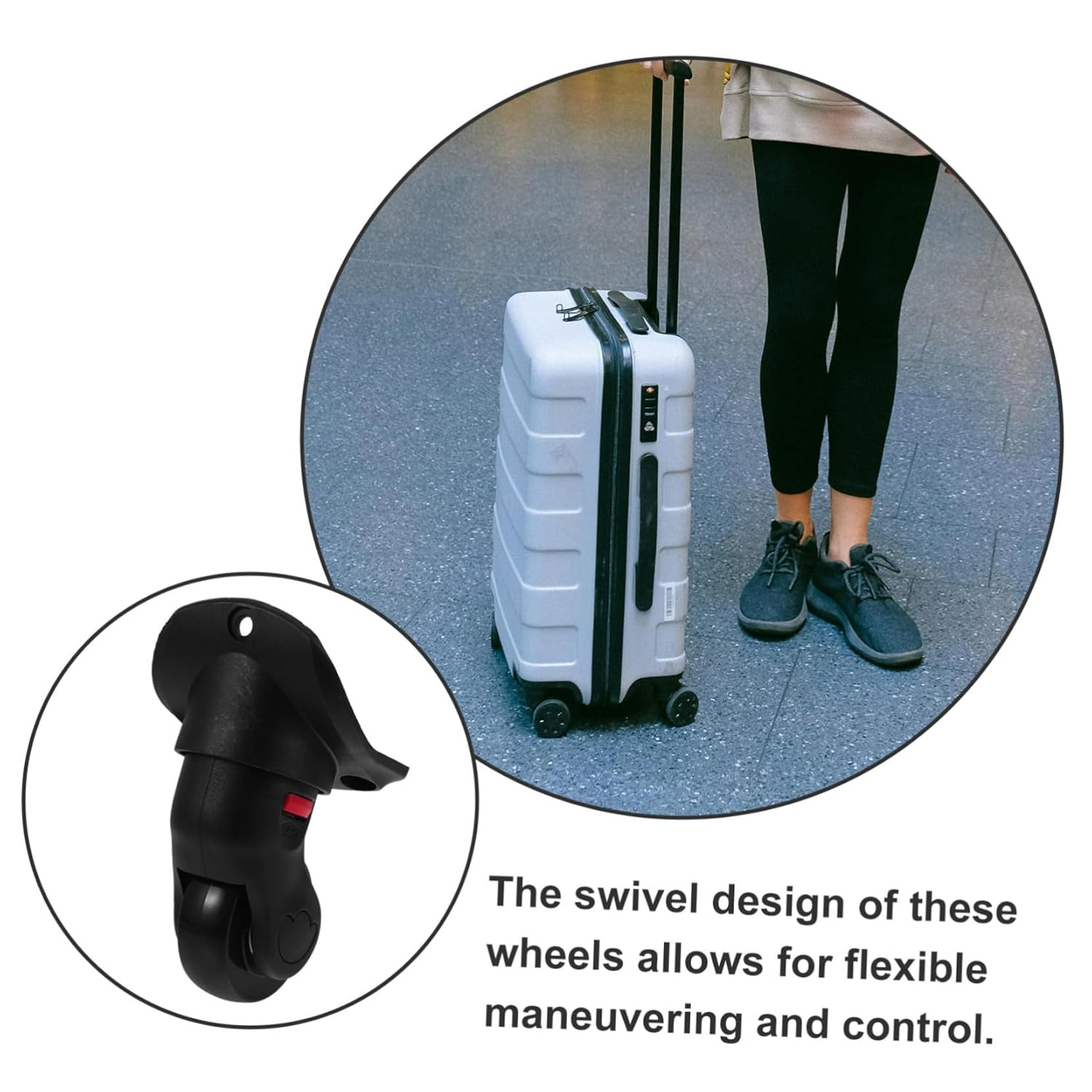 WRITWAA Replacement Luggage Wheels Detachable Castor Wheels Swivel Caster for Suitcase image number 6