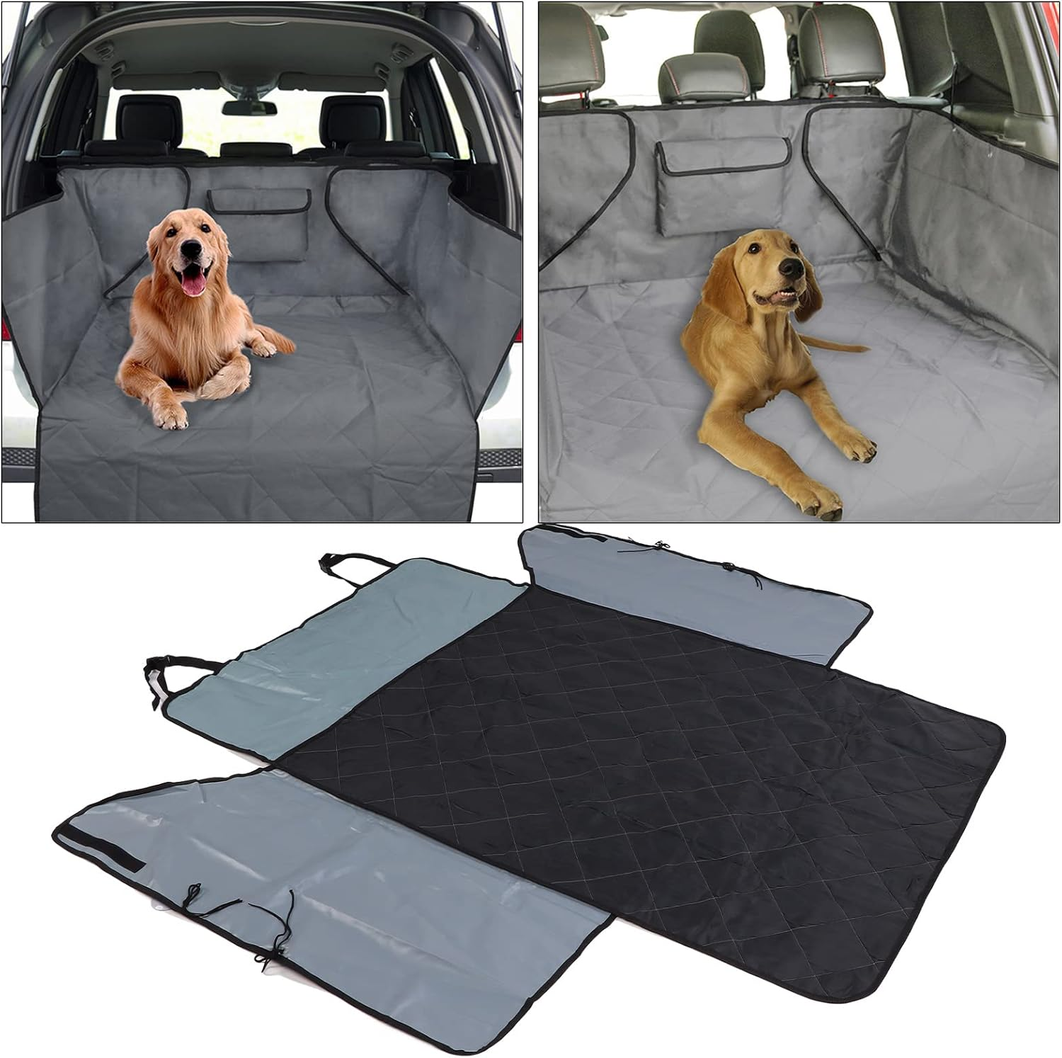 Dog Car Seat Cover, Oxford Fabric Waterproof Durable Quick Installation Pet Seat Cover, anti Slip Space Saving Dog Back Seat Cover with Side Flaps for Cars Trucks and SUV