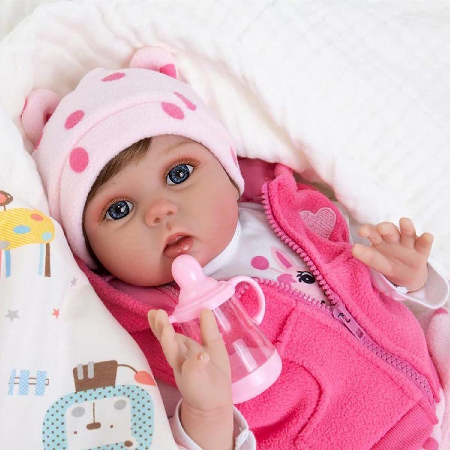 Reborn Baby Dolls Girl 22-Inch Realistic-Newborn Baby Dolls with Weighted Soft Cloth Body, Real Life Cute Reborn Dolls with Gift Box for Kids Age 3+ image number 2