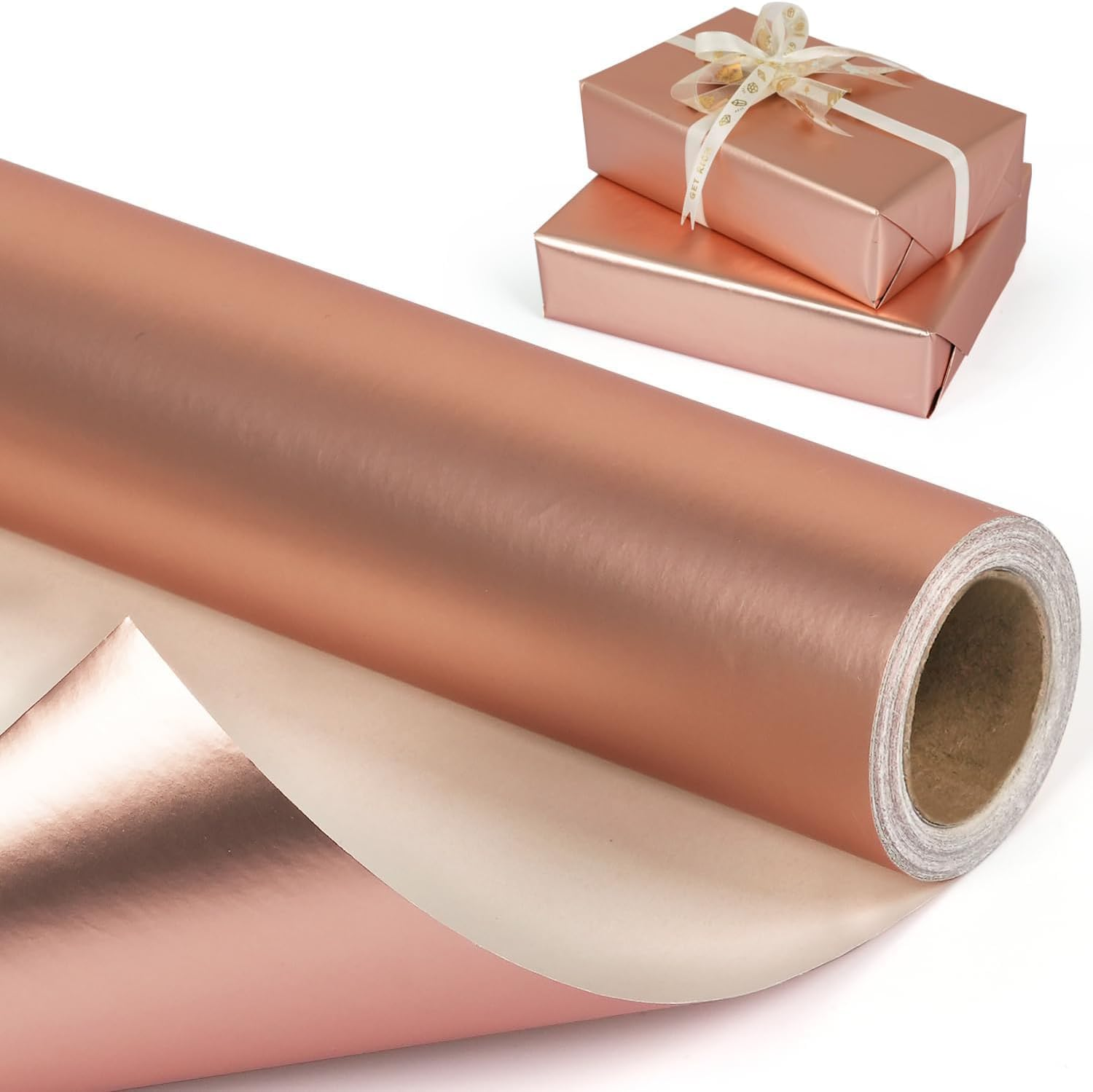 WADY Matte Metal Wrapping Paper Roll - Solid Color Gift Wrap for Wedding, Christmas, Birthday, Valentine'S Day, Baby Shower, DIY Bouquet - 43Cm X 10M Decorative Paper (Red)