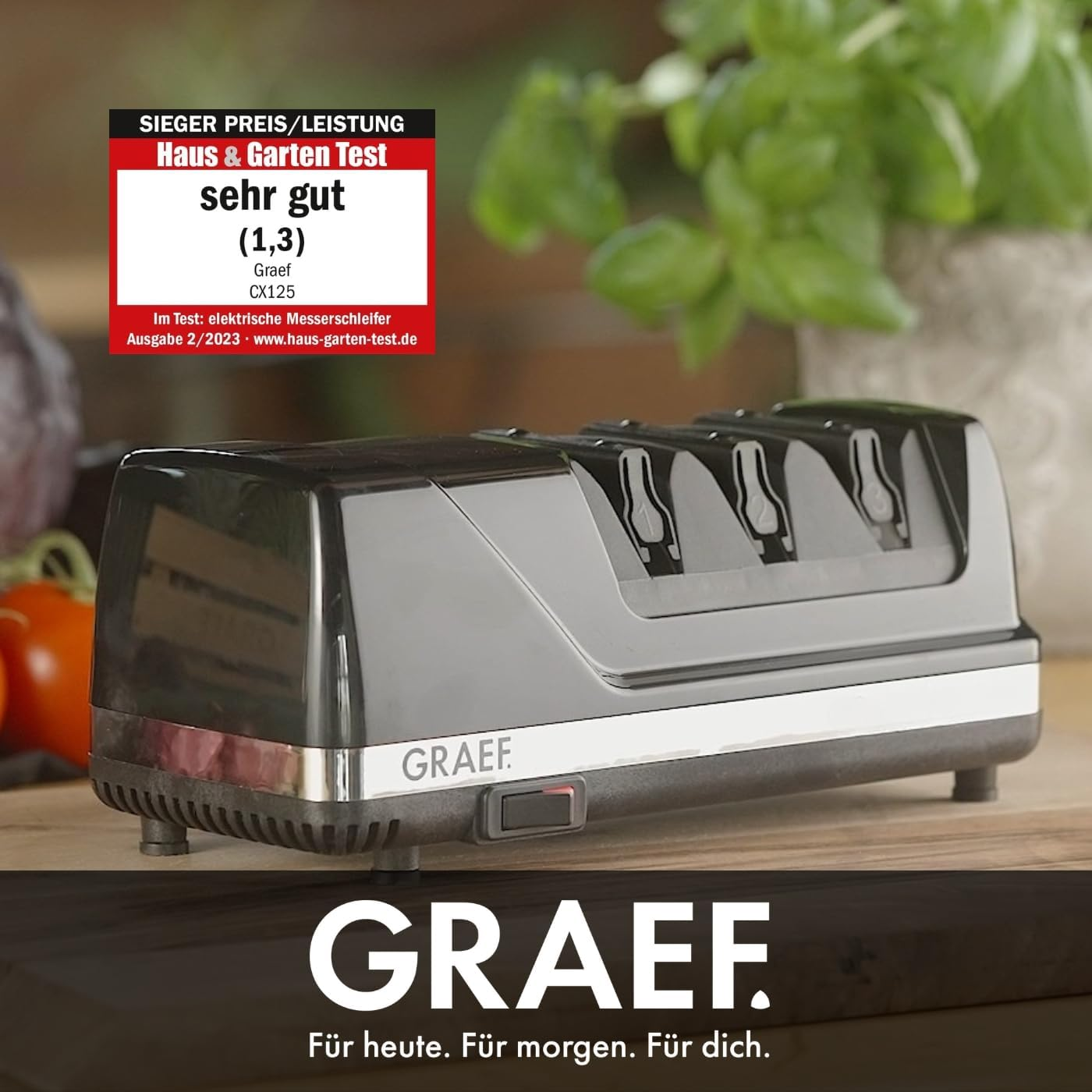 GRAEF CX125 Knife Sharpener 15&deg; Grinding Angle Black