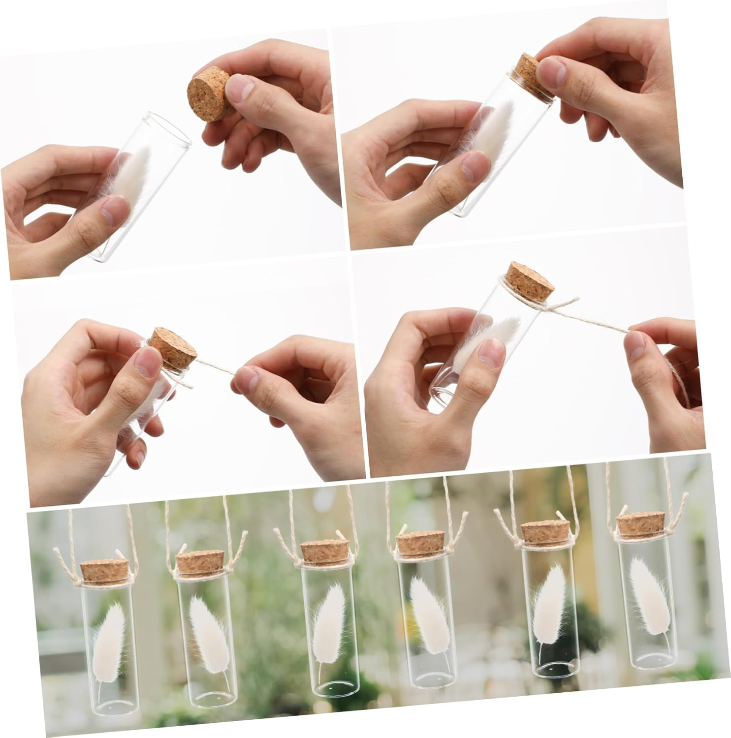 Mobestech Glass Test Tubes Borosilicate 10Pcs 3X8Cm Corked Bottles Reusable Containers for Dried Flower Storage and Artwork image number 1