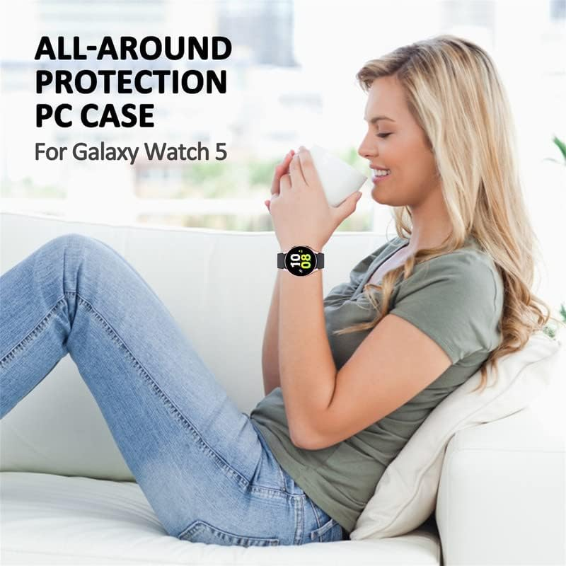 [4 Pack] for Samsung Watch 5/4 Case Screen Protector 40Mm,Hard PC Case with Tempered Glass Screen Protector for Samsung Galaxy Watch 5 40Mm/Galaxy Watch 4 40Mm Smartwatch Accessories image number 2