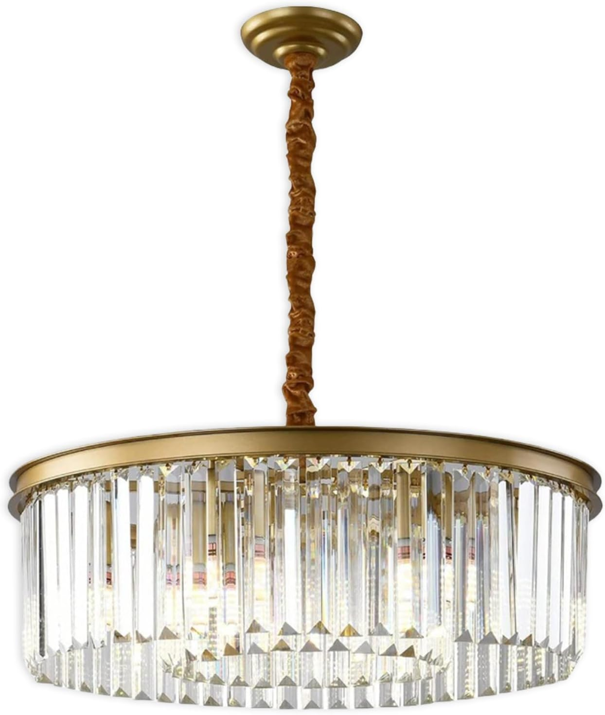 Modern Black Crystal Chandelier Ceiling Light, Semi Flush Mount 5 Lights 2 Tier Crystal round Chandelier Light for Bedroom, Living Room, Dining Room,23.6In,Black