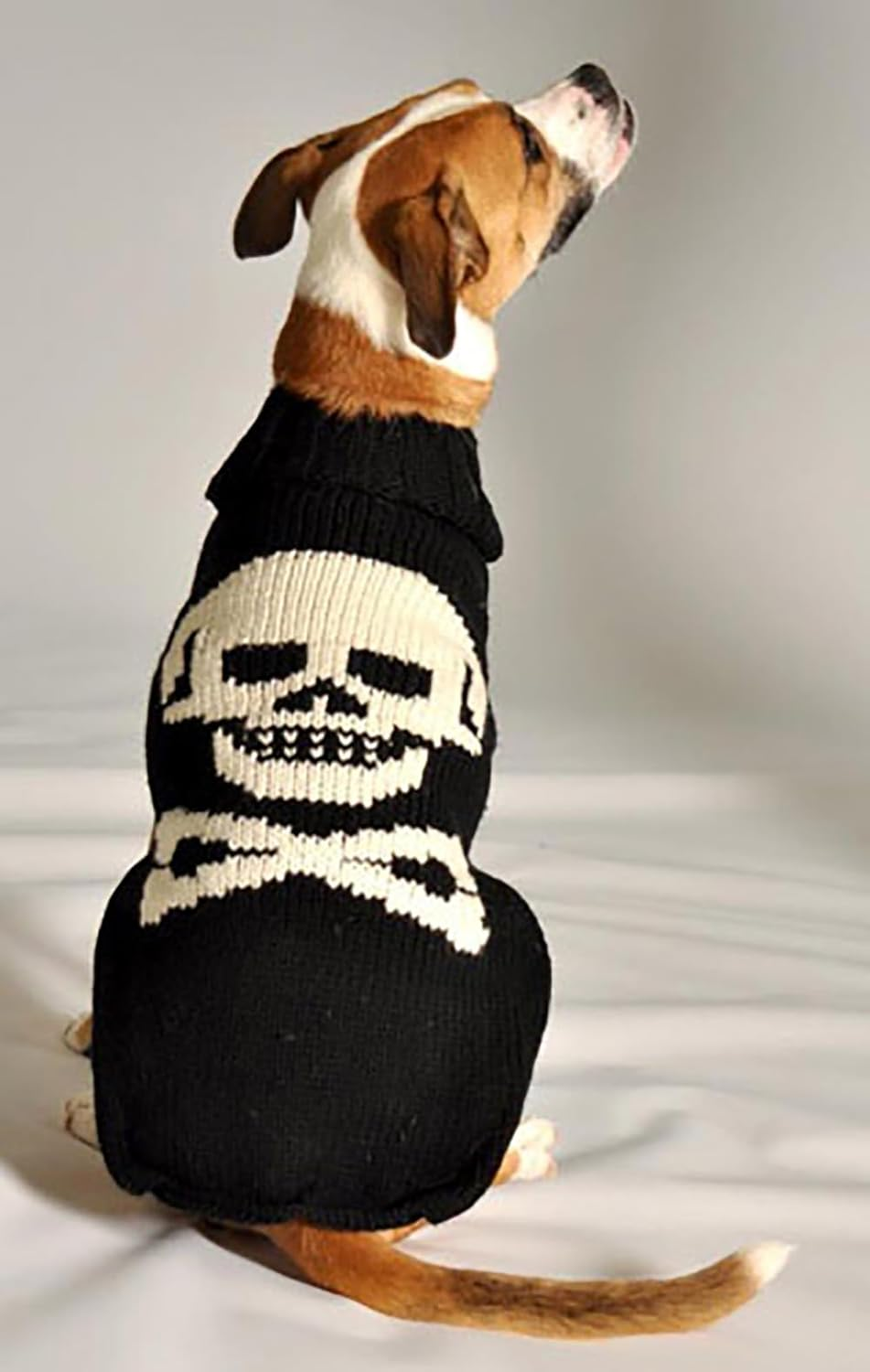 Chilly Dog Black Skull Dog Sweater, Xx-Large