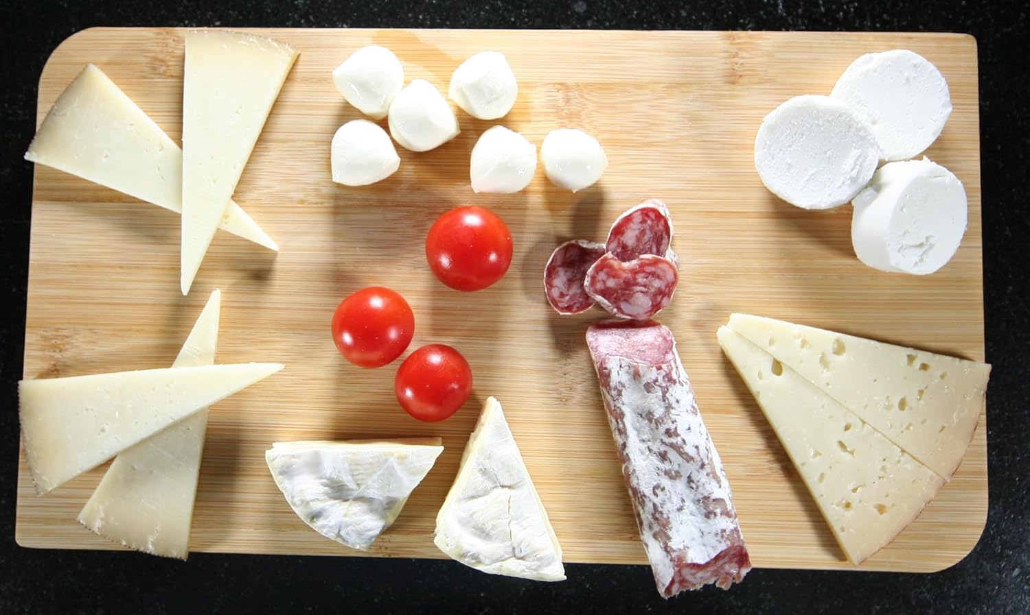 Bamboo Cheese Board with Knives - Set of 4 - Serving Board for Appetizers, Cold Cuts and Snacks - Elegant and Durable Special Dinner image number 5