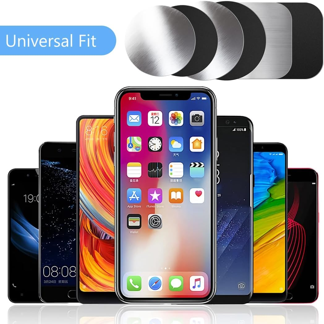 RUPEWA 10PCS Metal Plate for Smartphone, 5 Black 5 White Metal Plate with Strong Adhesive Sticker for Magnetic Car Phone Mount Holder image number 5