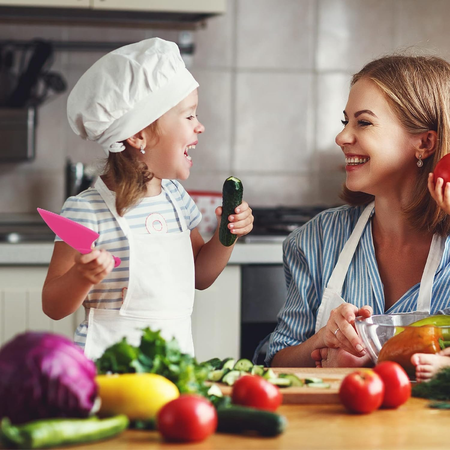 Kids Cooking Cutter Set,7Pcs Kids Kitchen Baking Knife Sets Children'S Cooking Knive,Kids Kitchen Knife,Kid Safety Cook Knives,Kids Safe Knives Set for Cook and Cutting Fruits ﻿ ﻿ image number 5