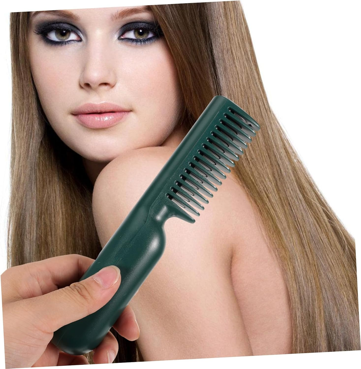 DECHOUS Hair Straightening Comb with Quick Heat for Home and Travel Suitable for All Hair Types Including Curly and Thick Compact USB Rechargeable Styling Brush for Smooth Silky Finish image number 6
