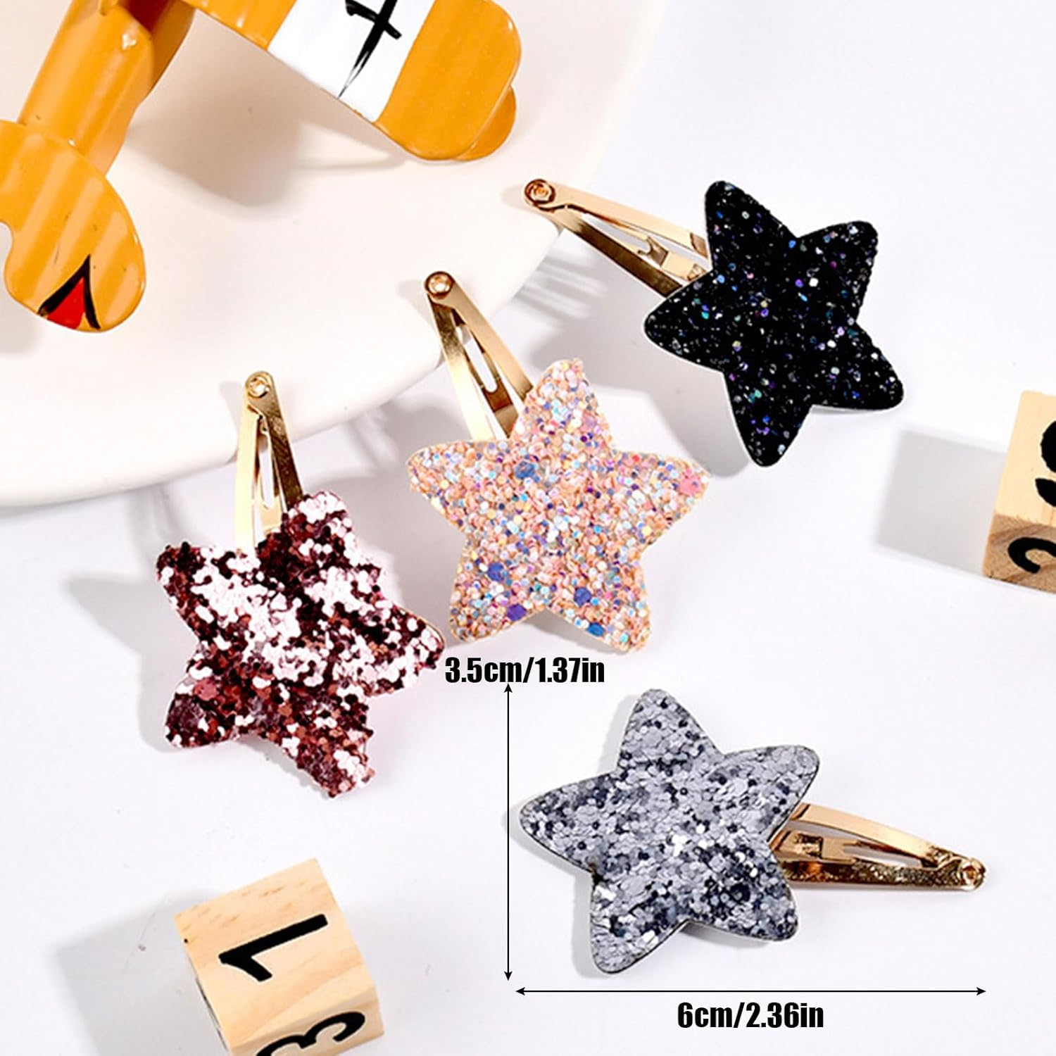 Star Hair Clips,16Pcs Metal Snap Hair Barrettes,Sparkly Hair Pins Girls Hair Accessories for Women Girls Toddler Party Birthday Gift Supplies image number 6