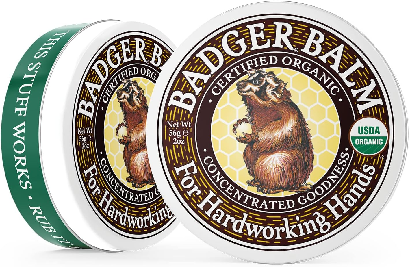 Badger Balm Original 2Oz Tin Organic Healing Hand Moisturizer Cracked Dry Skin