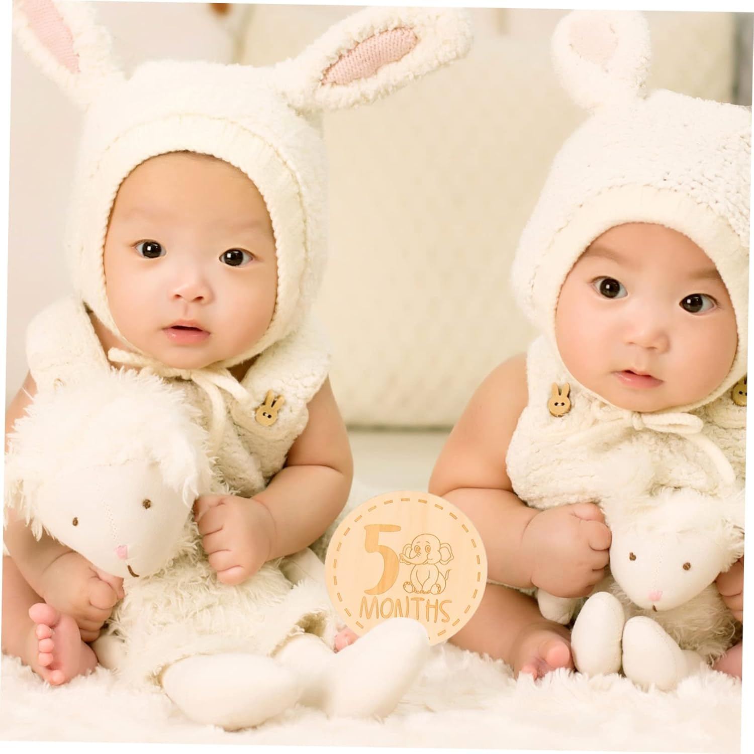 13Pcs Wood Milestone Discs Cartoon Animal Growth Cards Milestone Cards Photo Props for Newborns Shower image number 3