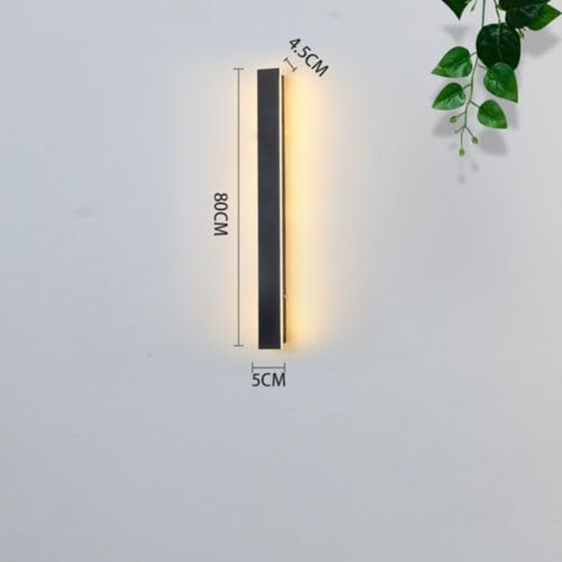 OWEITE 80CM Long Outdoor Modern IP65 Warm White Lamp 220V LED Wall Mount Black Light (19W 80CM Type B) image number 3