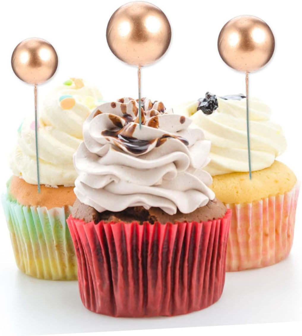 40Pcs Baked Decorative Balls Party Cake Toppers Cupcake Picks Birthday Party Cake Ornaments Pick Decor image number 2
