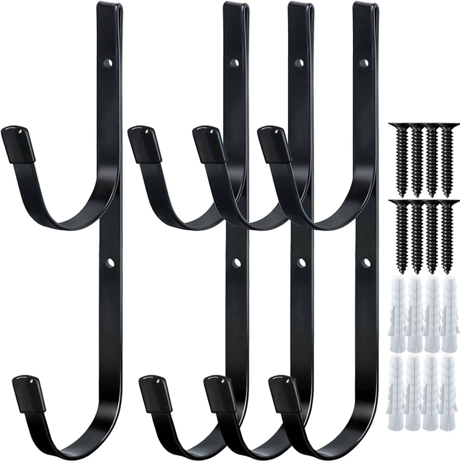 Pool Pole Hanger for Fence（4 Pack） Black Pool Equipment Hooks Heavy Duty Pool Tool Organizer for Telescopic Poles, Skimmers, Leaf Rakes,Pool Hose,Garden Tools,Brushes and Swimming Pool Accessories image number 1