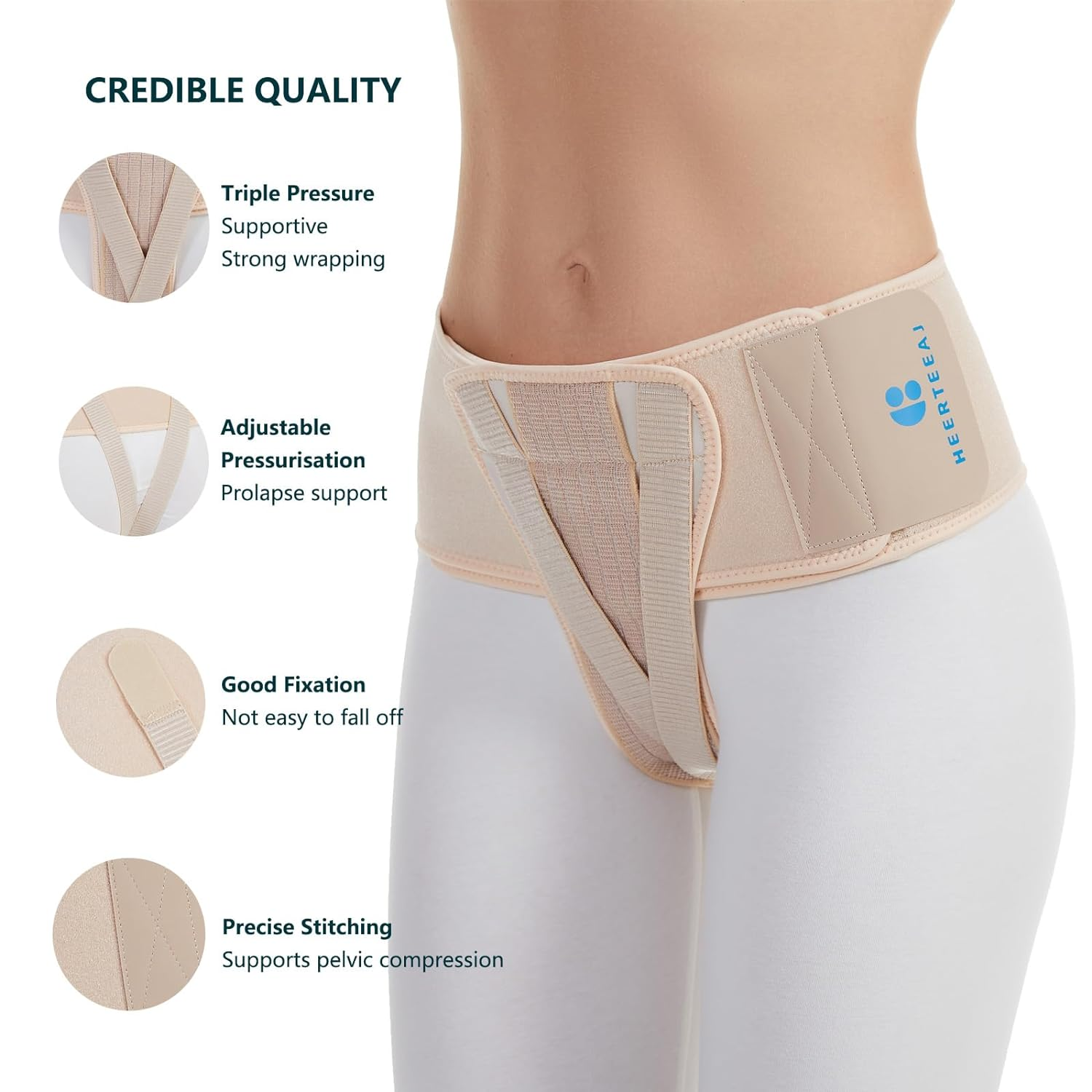Pelvic Support Belt Uterus Support Belt Women'S Brace for Treating Dropped Bladder, Uterine Prolapse, Vulvar Varicosities, Postpartum and Symphysis Pubis Dysfunction image number 4