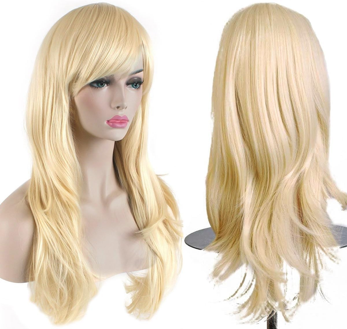 YEESHEDO Light Blonde Cosplay Wig for Women Long Wavy Hair Synthetic Wigs with Fringe for Halloween Party Costume Anime 28 Inches 70 Cm - Ginger image number 4