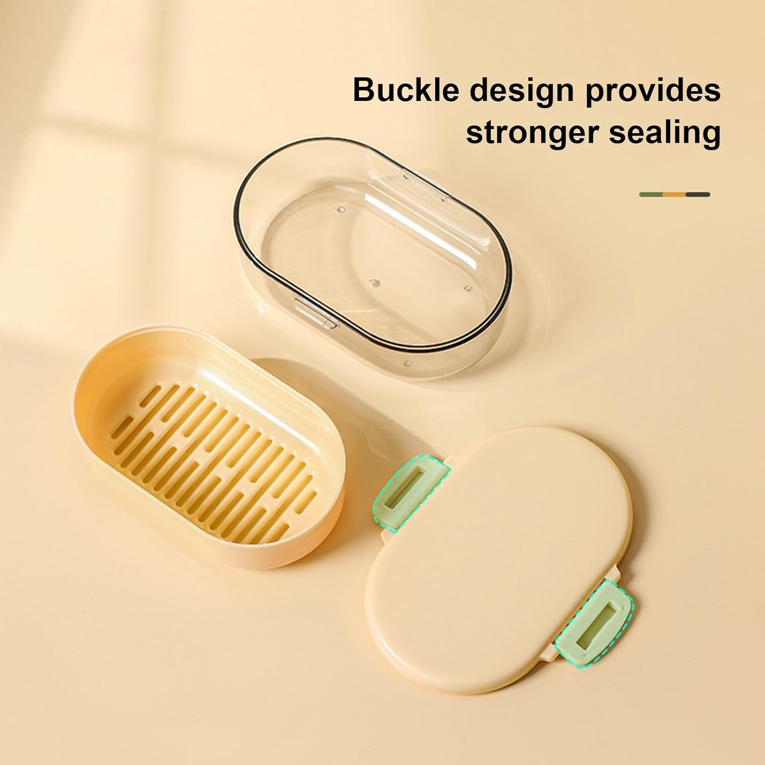 Fisssure Shampoo Bowl with Lid, Travel Shampoo Case | Portable Shampoo Container, Shampoo Case | Travel Shampoo Holder with Draining Board, Shampoo Bar Holder for Home Travel image number 1