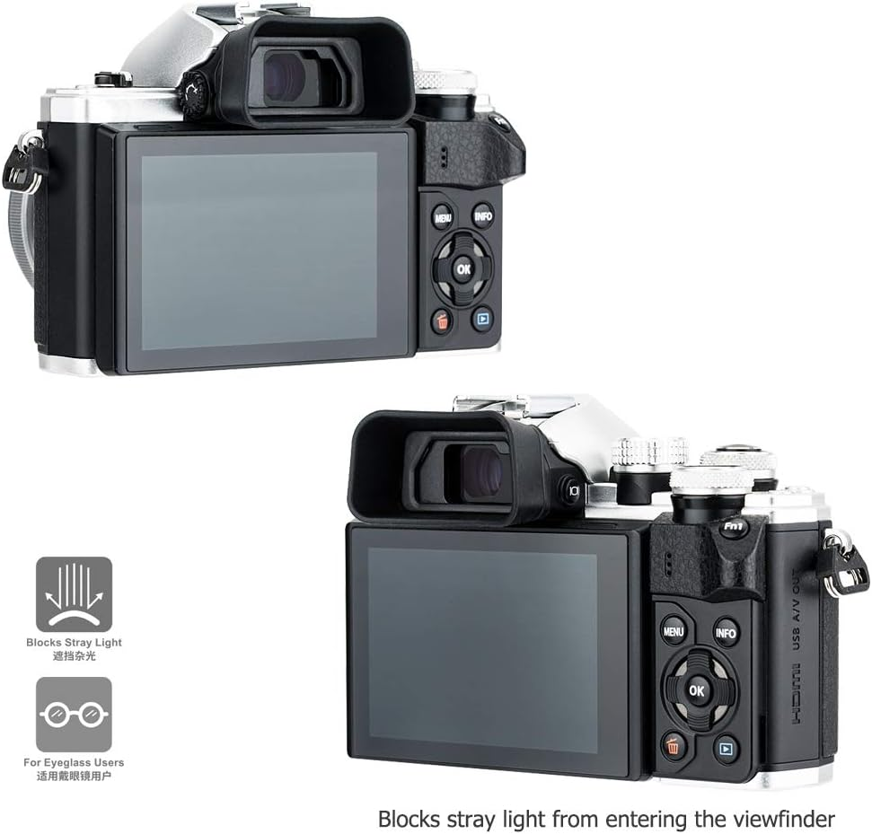 Soft Silicon Eyecup Eyepiece Eyeshade for Olympus OM-5 OM-D E-M10 Mark IV III II & E-M5 Mark III II Camera Viewfinder Replaces Olympus EP-16 EP-15 Eye Cup image number 4