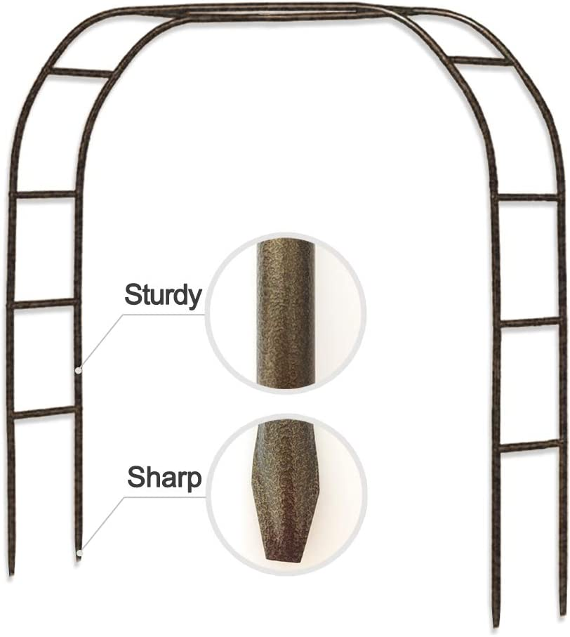 Metal Pergola Arbor, 7.5 X 6.4 Feet or 4.6 X 7.9 Feet, Assemble Freely 2 Sizes, for Climbing Plants, Wedding Garden Arch, Bridal Party Decoration