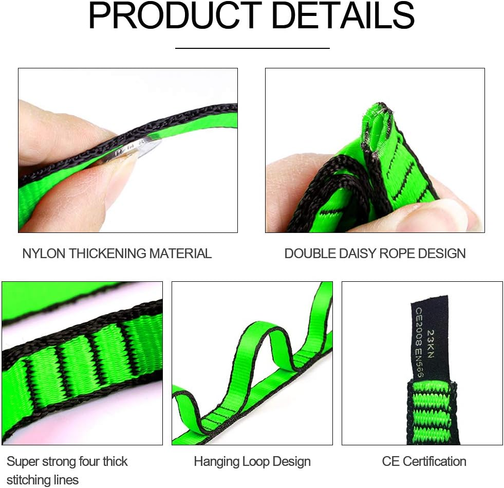 KIKIGOAL 2Pcs Safety Daisy Chains Strong Climbing Strap Adjustable Nylon Strap Rope Yoga Pilates Stretching Straps image number 2