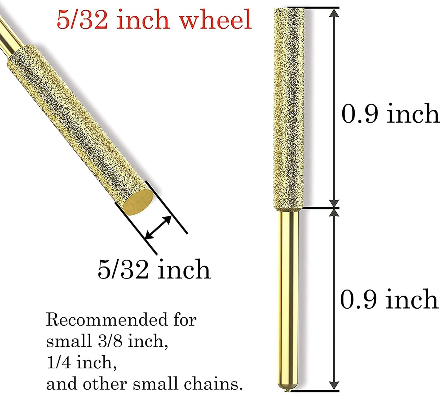 8Pcs Chainsaw Bits Titanium Plated Diamond Sharpener High Hardness Electric Chainsaw File 4.8Mm image number 3