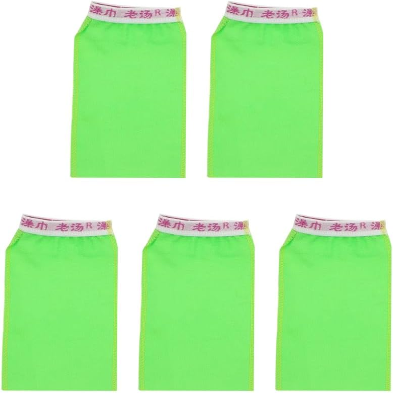 AIMALL 5 PCS Korean Italy Towel Exfoliating Bath Washcloth Viscose Scrub Mitten Towel, for Deep Skin Cleanse, Soft & Effective Exfoliation