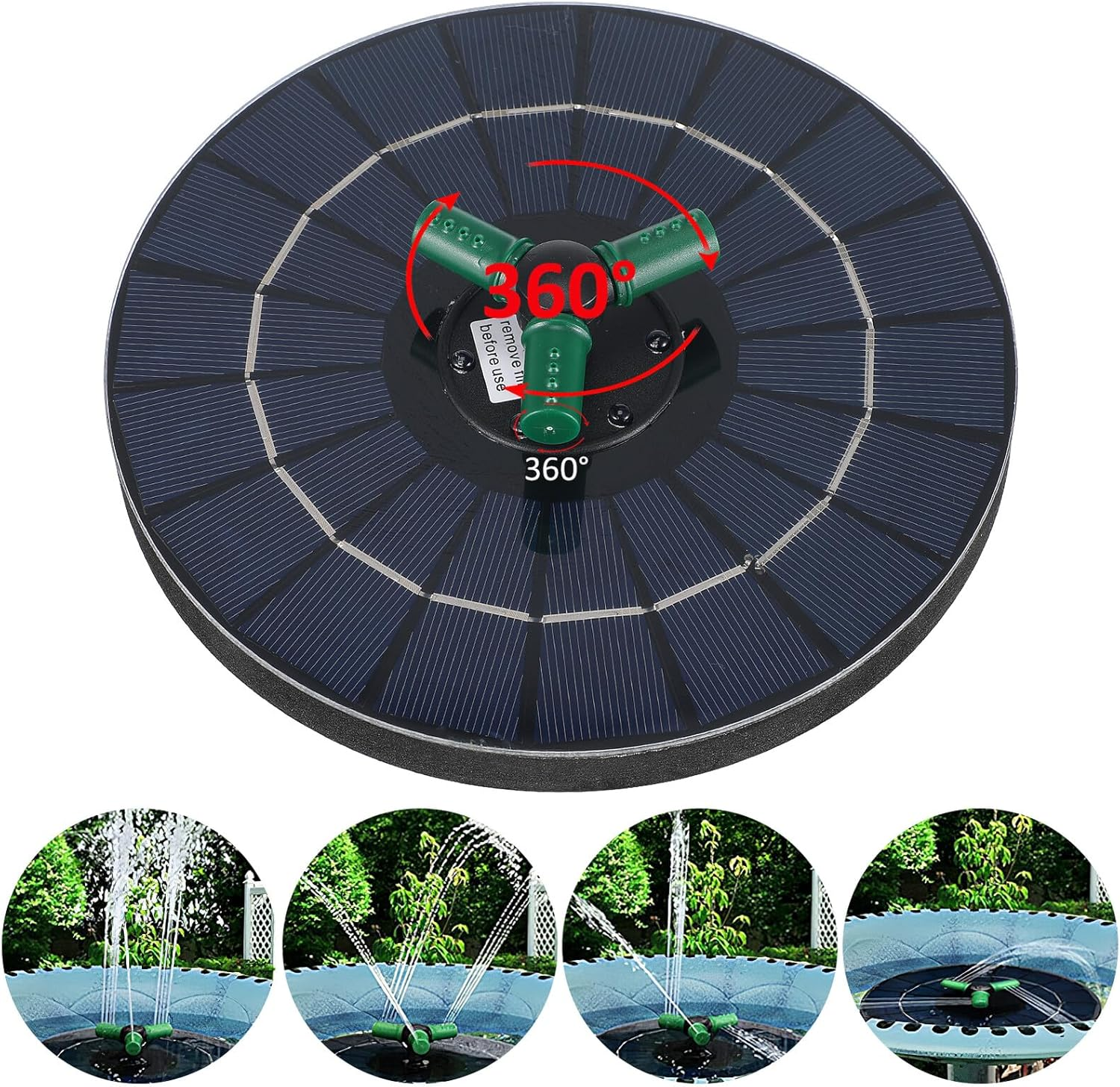 Solar Fountain Pump with RGB Floating Lights Solar Powered Water Feature for Garden Bird Baths and Outdoor Pools Auto Shut-Off Water Protection Easy Installation