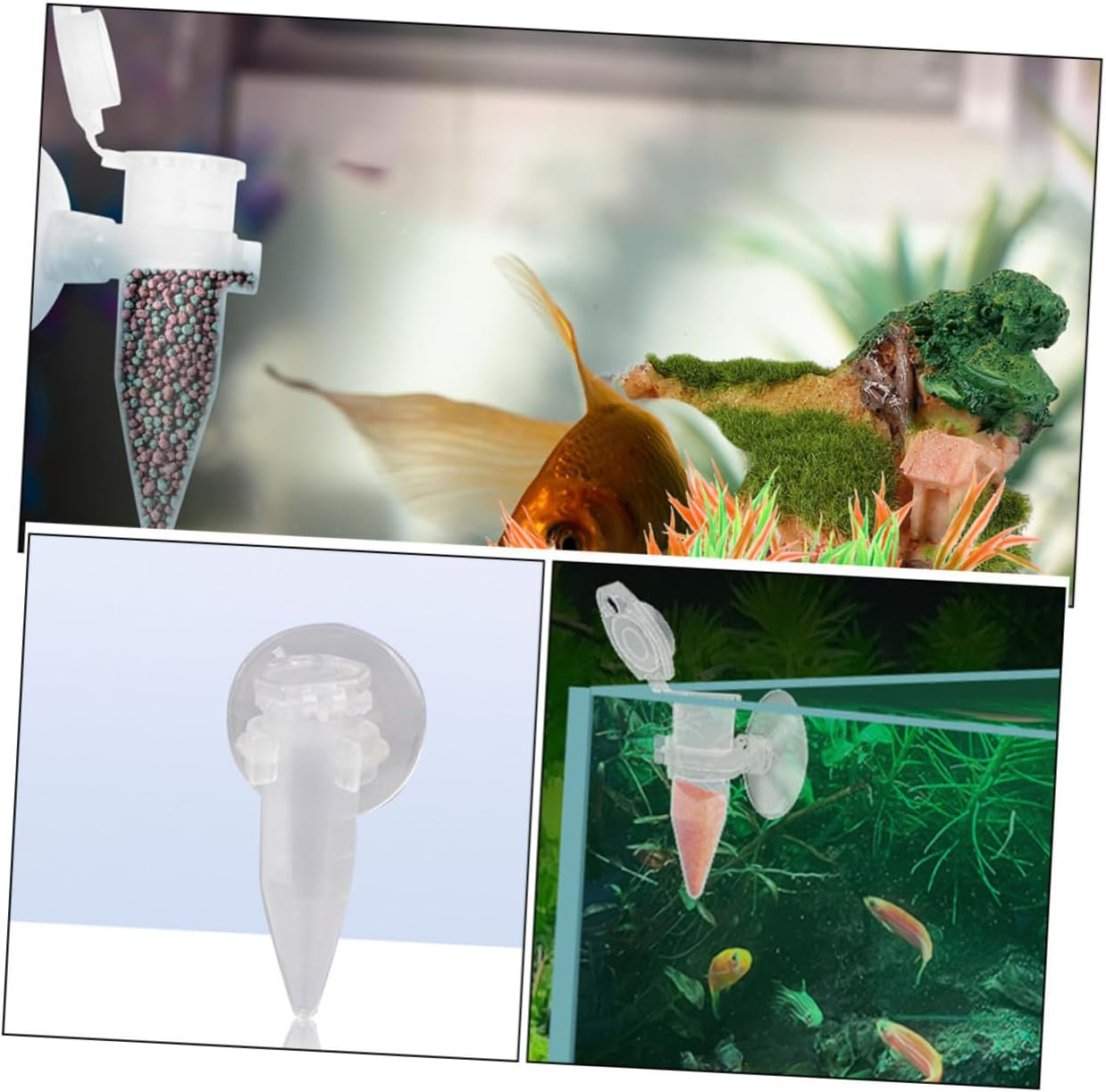 BELLIFFY 6Pcs Shrimp Feeder Tube with Suction Cups, Plastic Automatic Fish Tank Feeder for Brine Shrimp Hatchery, Mini Aquarium Feeding Tool for Small Fish and Aquatic Pets image number 6