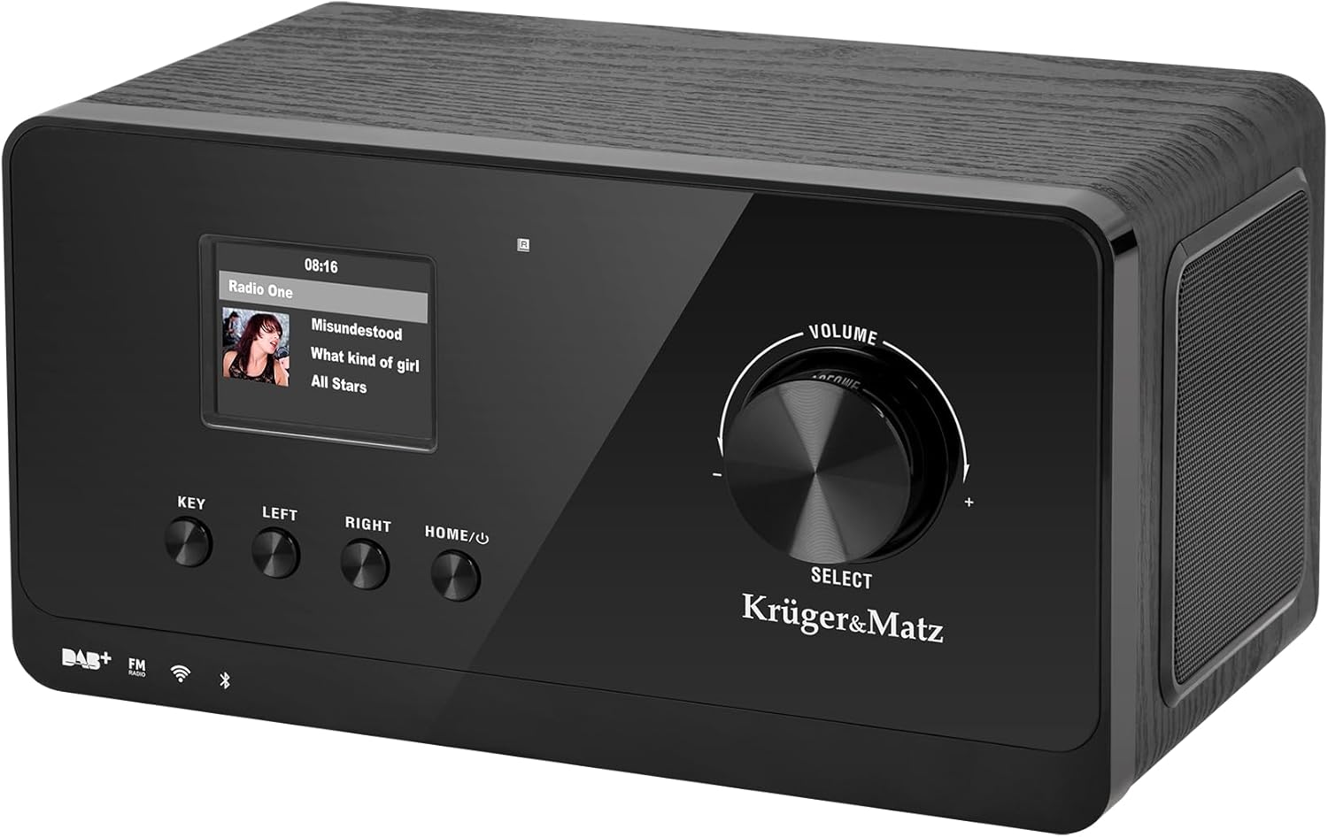 Kr&uuml;ger&Matz KM0816 Internet Radio with Weather Station, Alarm, RDS, Bluetooth Fm/Dab+/Internet, Black image number 5