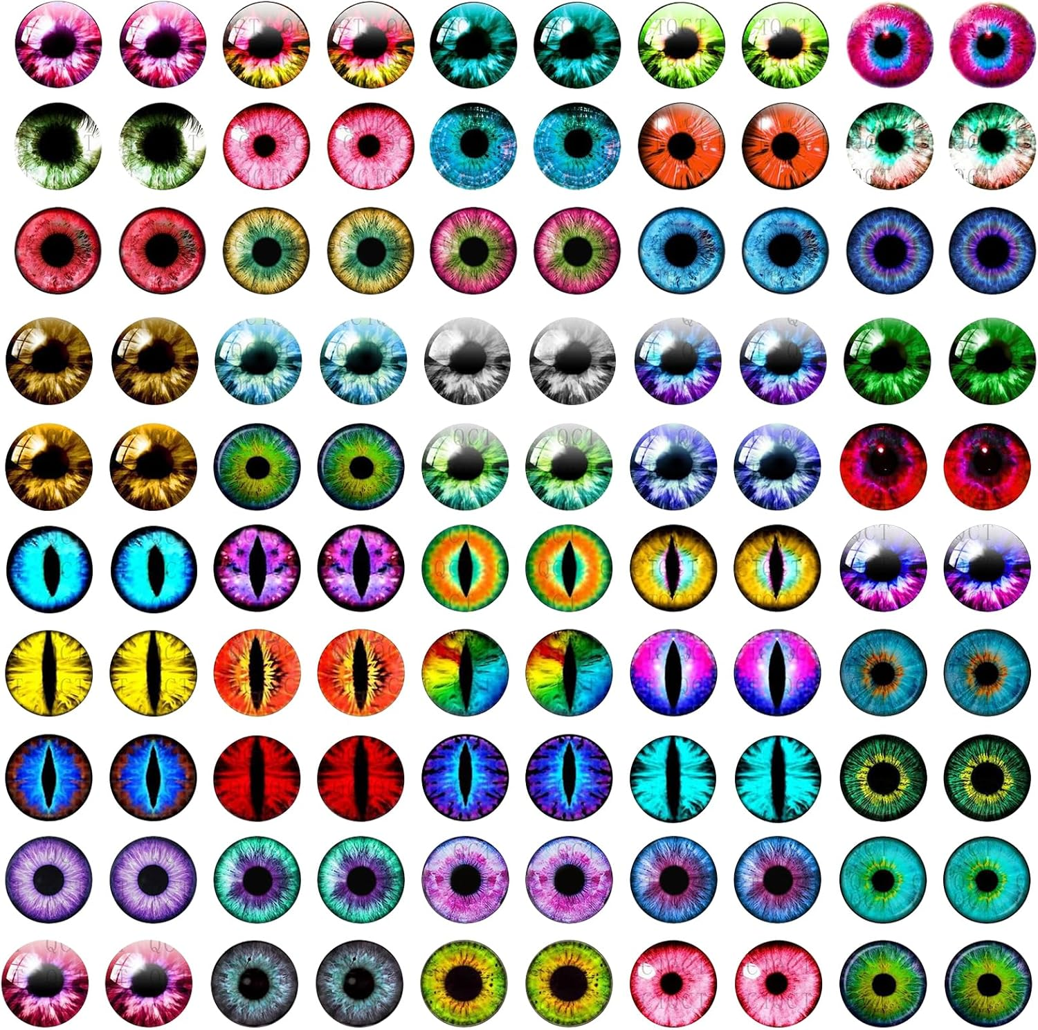 ZZBUY 100PCS 18MM Dragon Eyes for Crafts Realistic Cat Dragon Glass Eyes Cabochon for Crafts Doll Making Stuffed Plush Jewelry Making image number 3