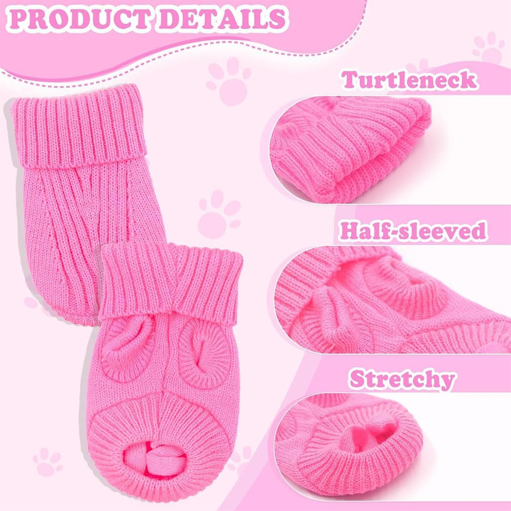 Idopick Knitted Dog Sweater for Small Medium Large Dogs, Cat Dog Winter Coat Warm Sweartershirts Outfits, Classic Pet Clothes Soft for Puppy Cats (S) image number 5
