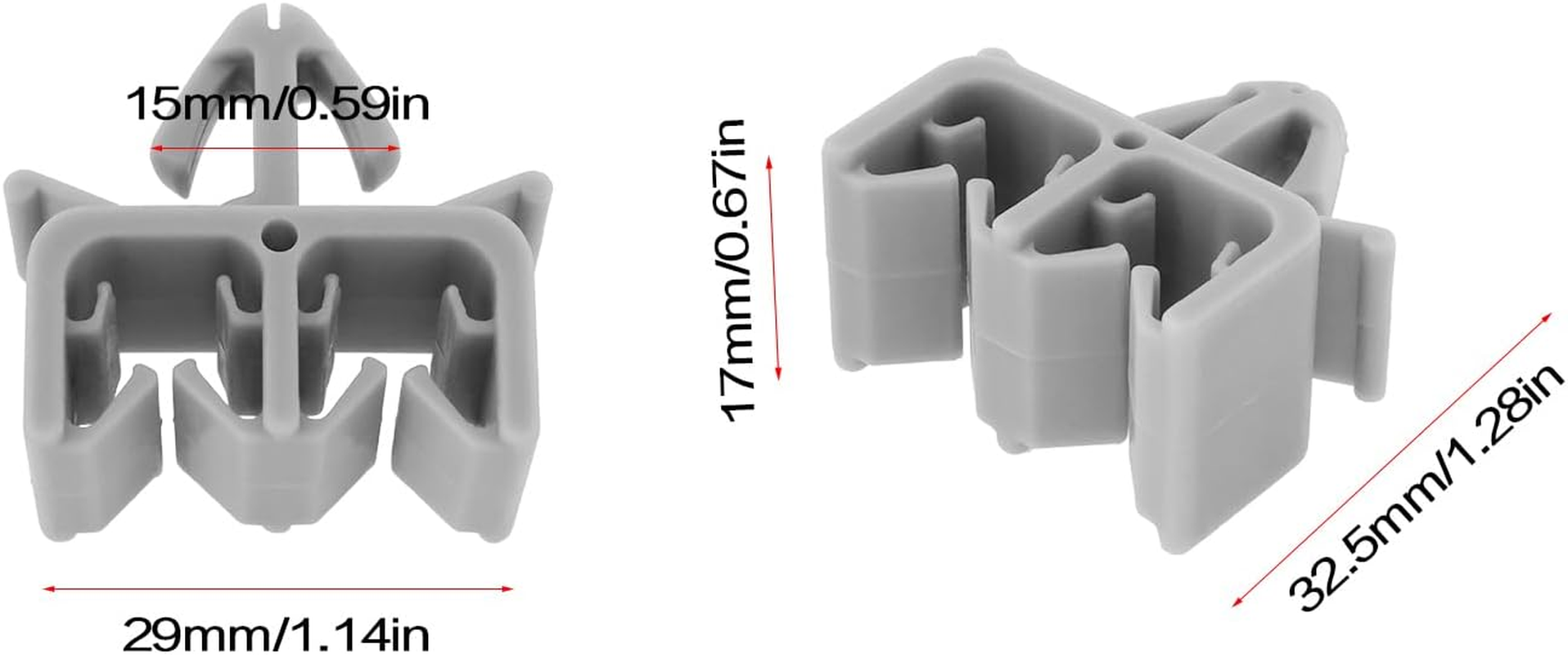 20 Pieces Car Bake Line Retaining Clips 32.5X17Mm Plastic Brake Retaining Line Retaining Clips Compatible with VW Compatible with Toyota