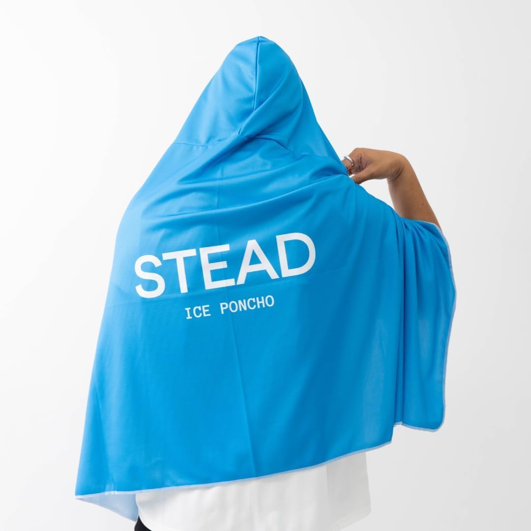 Stead Cooling Ice Poncho, Set of 2, Heatstroke Prevention, Sports Watching, Summer Festivals, Outdoor Events, UV Protection, Ultra Lightweight, Pocketable, Poncho, Steed, Sunburn Protection, Disaster