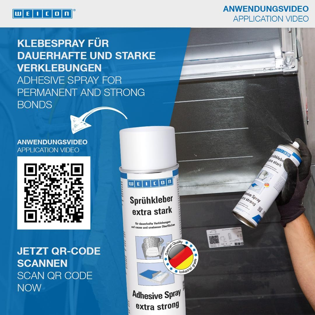 WEICON Adhesive Spray Extra Strong | 500 Ml | Transparent | Universal Adhesive for Extra Strong Bonds image number 5