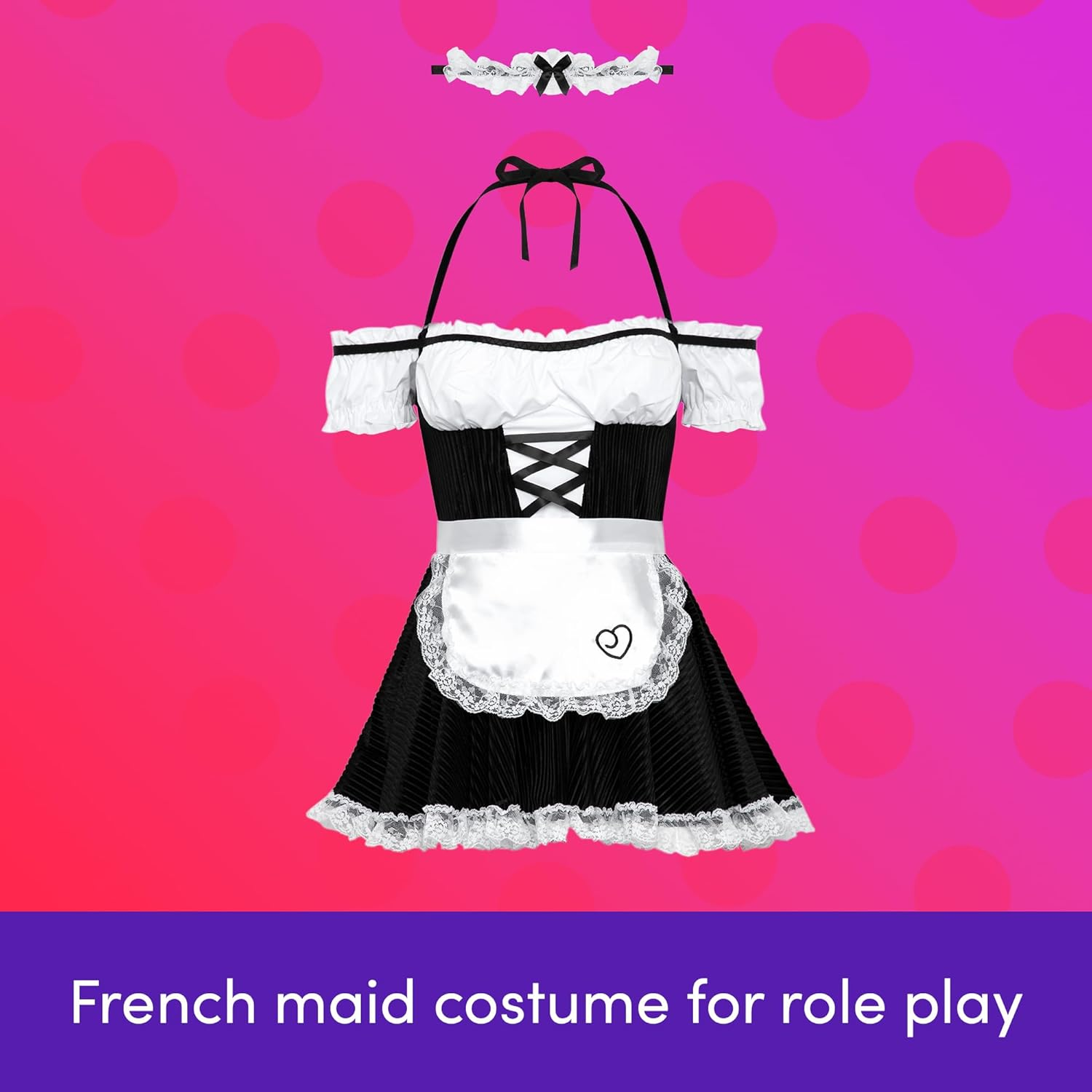 Lovehoney French Fancy Maid Costume | Adult French Maid Outfits for Women | Lingerie Dress Halloween Costume | Womens Adult Fancy Dress Costumes | Sizes 8-22 image number 1