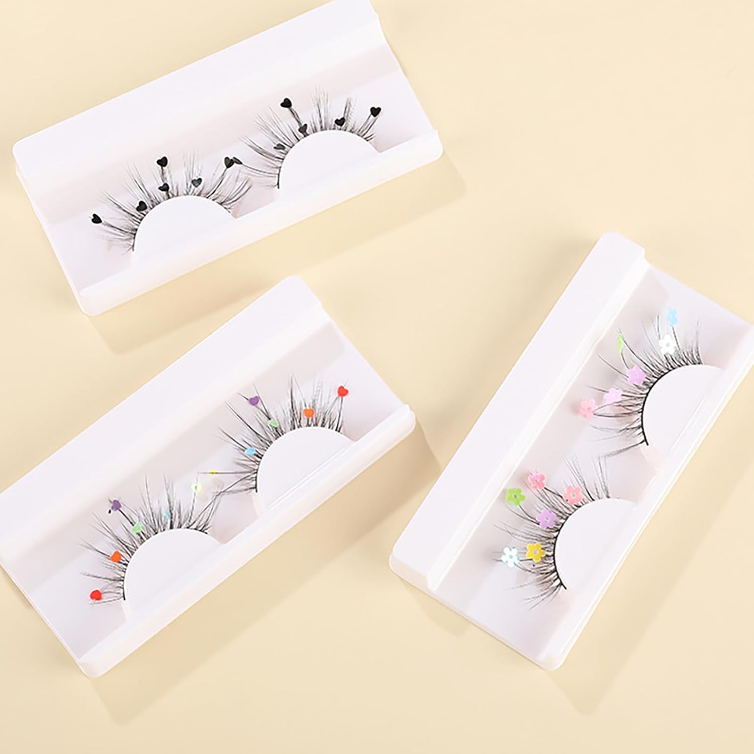 False Eyelashes Set, Beaufairy 4 Pairs 7D Mink False Natural Reusable Sequins Artificial Eyelashes, Easy to Wear, DIY Eyelash Extension Kit for Christmas Show Stage, Party, Date image number 1