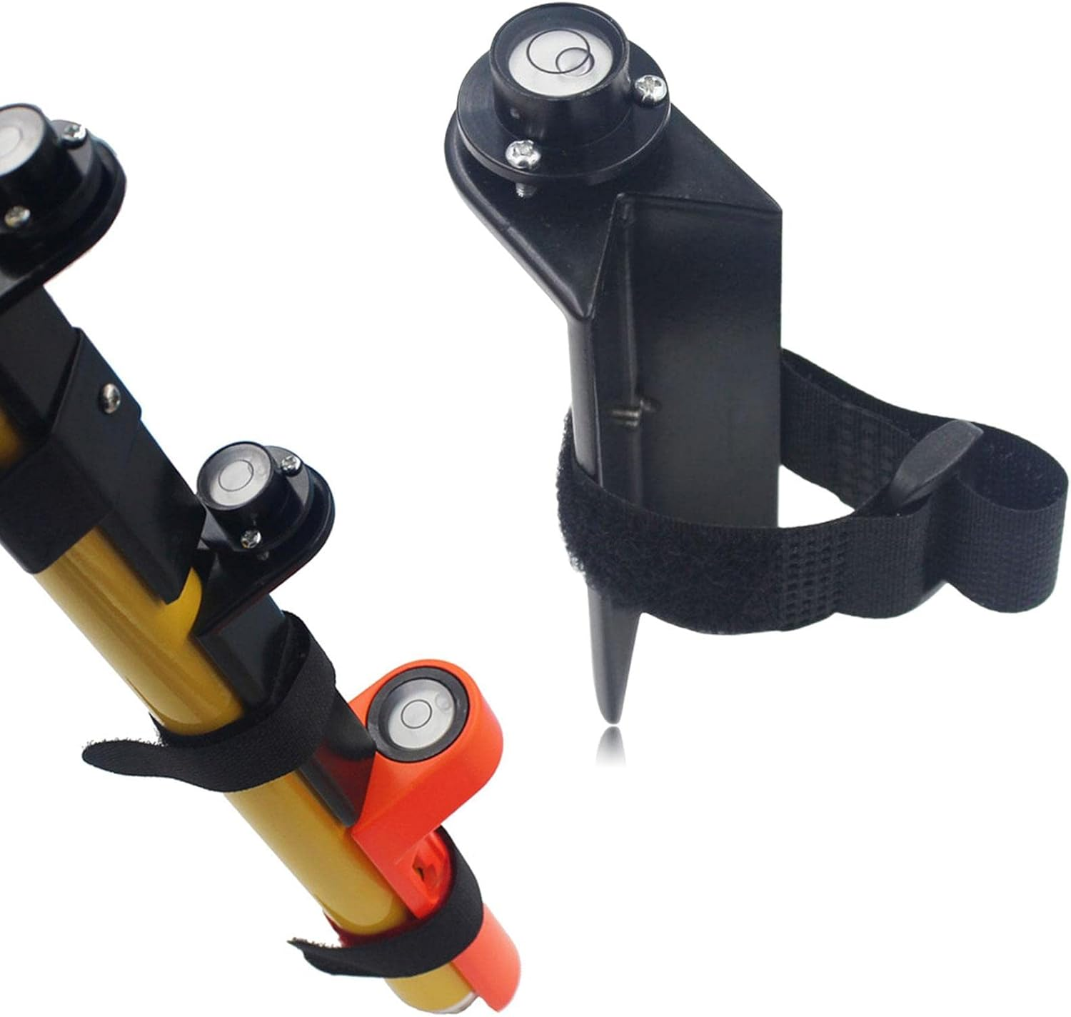 Baoblaze Grade Rod Level Bubble Level Centering Pole Carbon Fiber Pole for round Rod Tower Ruler - Black with Tie image number 1