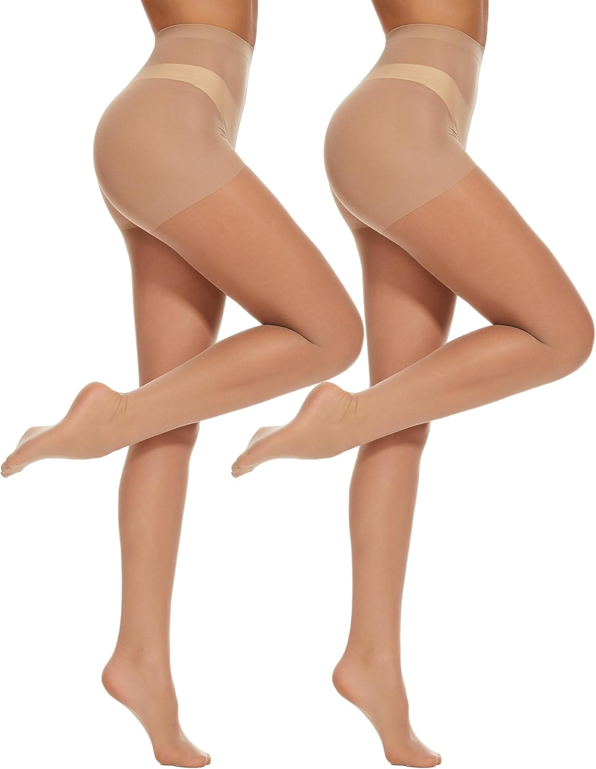 Cozywow 2 Pack Sheer Pantyhose for Women, Ultra Thin Control Top Tights, 20 Denier Hosiery Stockings with High Waist image number 1