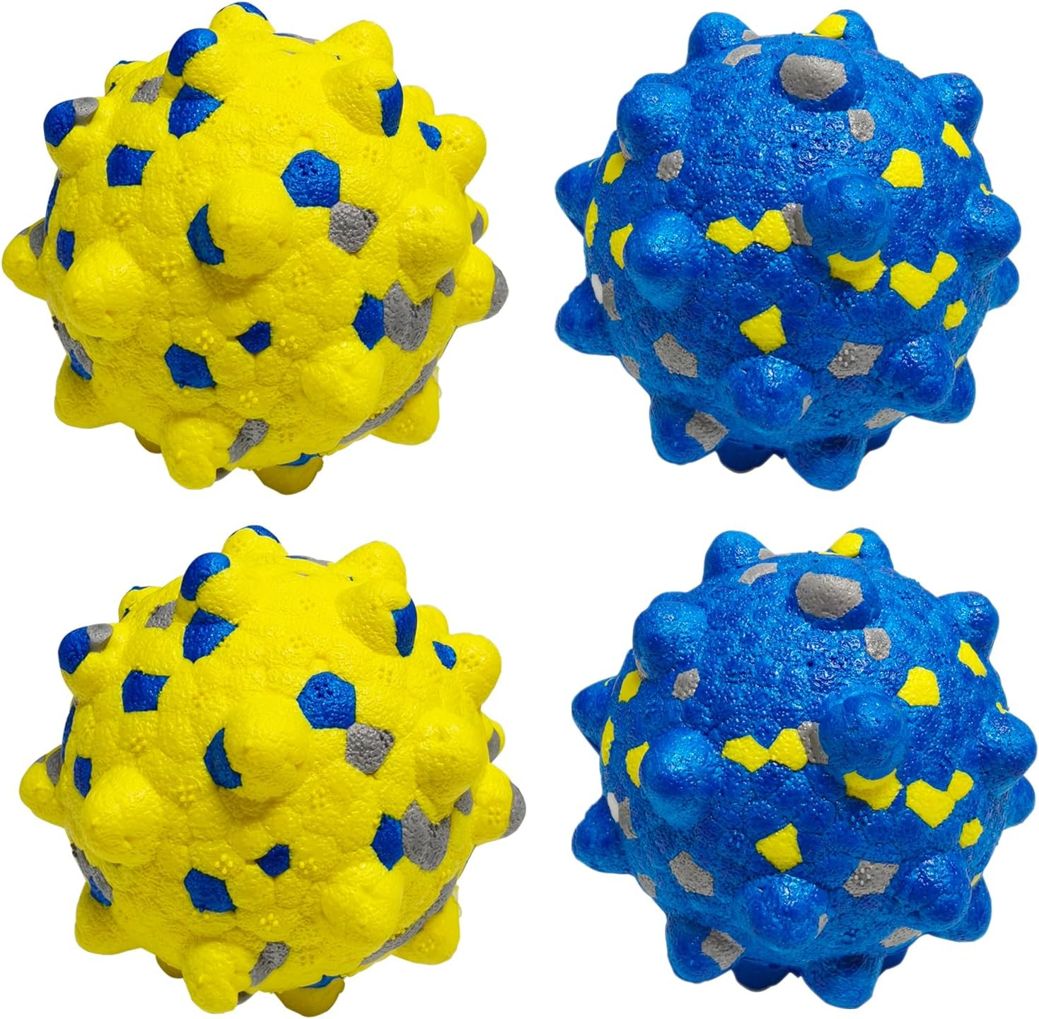 4 Pack Dog Balls, Indestructible Tennis Balls for Dogs, 7.5 Cm, Bouncy, Durable Toy Balls, Water Toy Fetch Balls image number 5