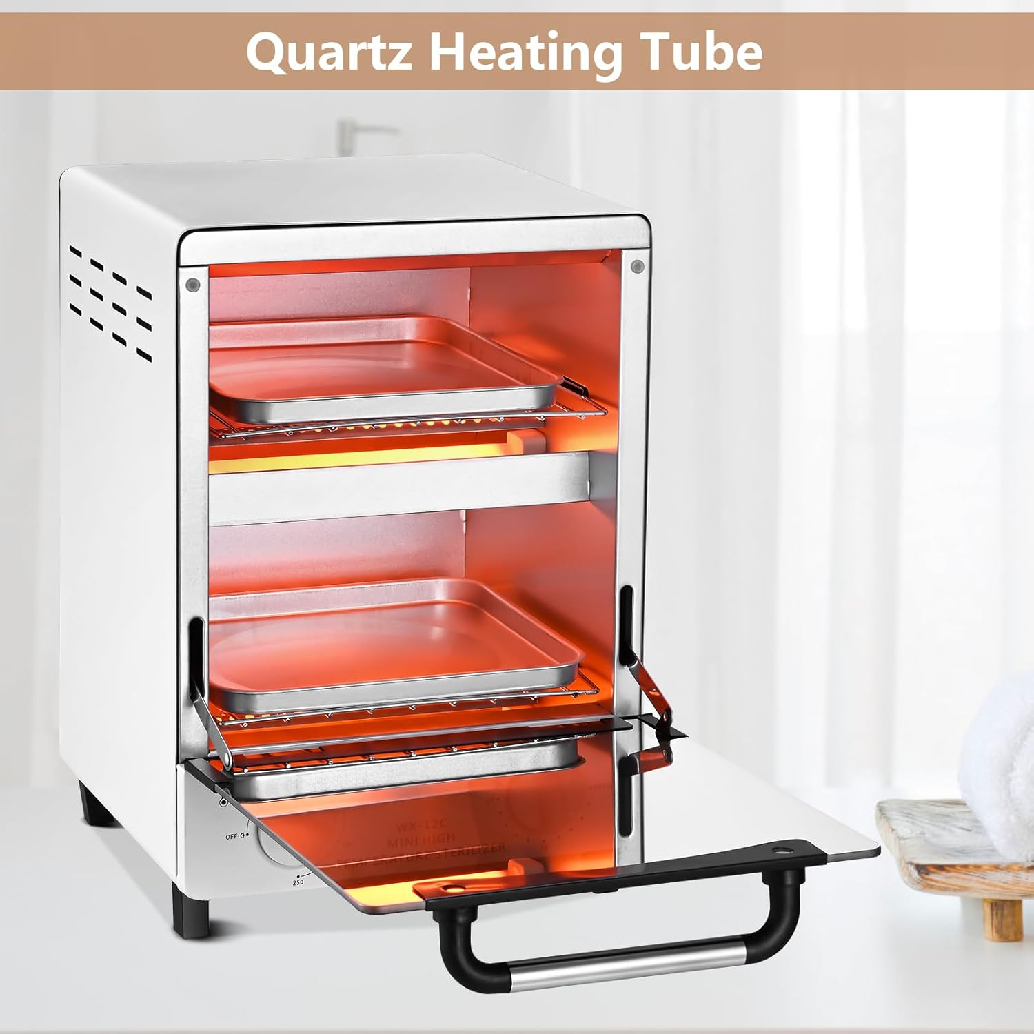 Soiiw 220V Dry Heat Sterilizer 12L Mini High Temperature Metal Tool Cabinet Nail Art Salon Portable Tool Manicure Nail Tool Two Layers image number 2