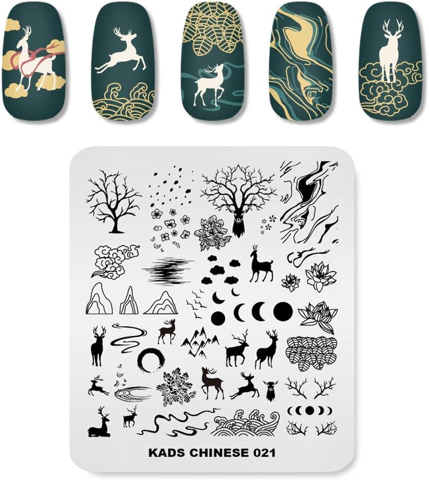 Professional Nail Art Stamping Plates with Marble Crack Geometry Pattern for Manicure DIY Image Print Nail Design Transfer Tools