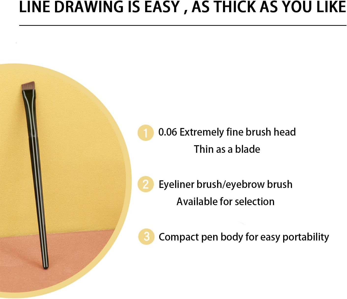 Ksvsonrvi Blade Eyeliner Brush + Eyebrow Brush Set, 2 Pack Fine Angled Eyebrow Tinting Brushes Ultra Thin Flat Eyeliner Makeup Brush Cosmetic Tool image number 1