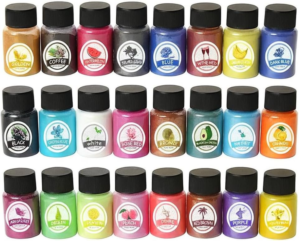 AIMALL 24 Colors Natural Mica Powder DIY Wax Candle Melts Bath Bombs Cosmetic Soap Dye, Non-Toxic Mineral Pigment, Organic Fine Grind image number 1
