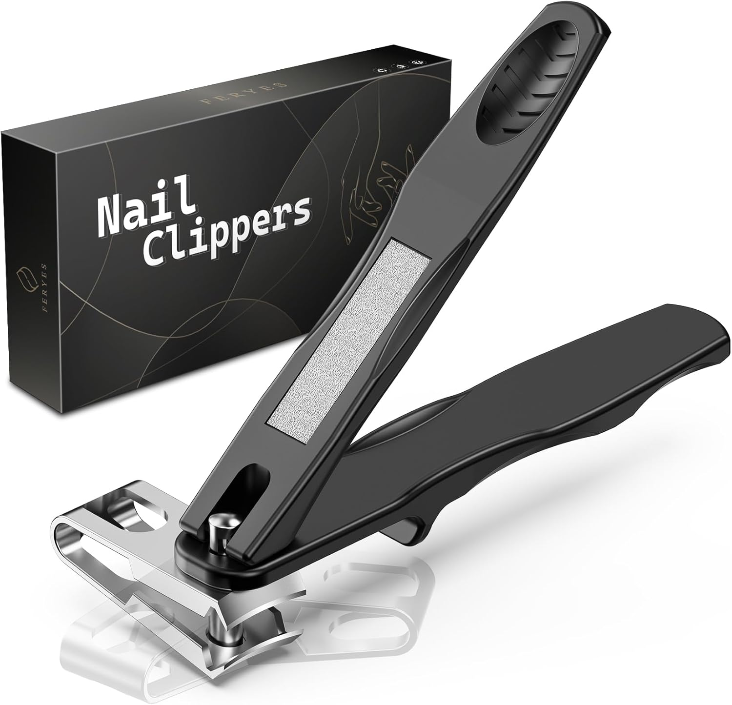 FERYES 360&deg; Rotating Nail Clippers for Seniors, Long Handle Fingernail Clippers for Men and Women, Ergonomic EZ Grip Toenail Clippers for Thick Nails image number 2