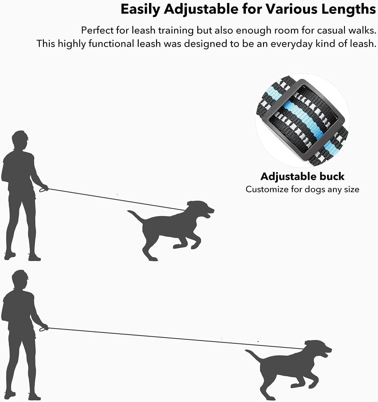 EZONEDEAL Strong Dog Leashes for Large Dogs Heavy Duty - Nylon Reflective Dog Lead Puppy Leash - Dog Training Leash Fit for All Type Dog Leads for Walking Puppy Training (Large, Green)