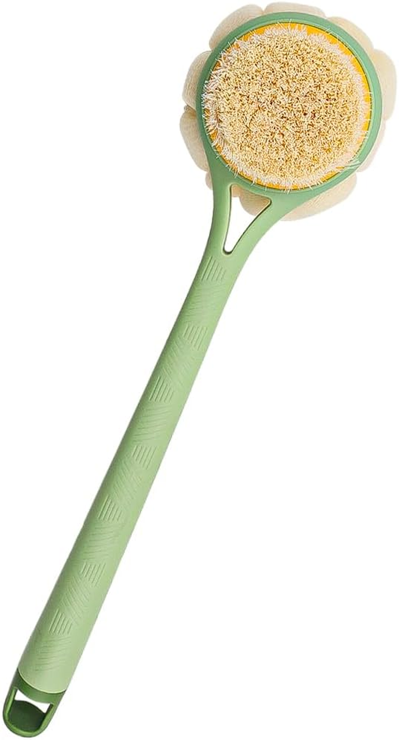 NUZAMAS Body Brush Back Scrubber Double Sided Body Shower Brush with Long Handle Bath Brush with Soft Bristles and Bath Ball for Massage Bathing Exfoliating