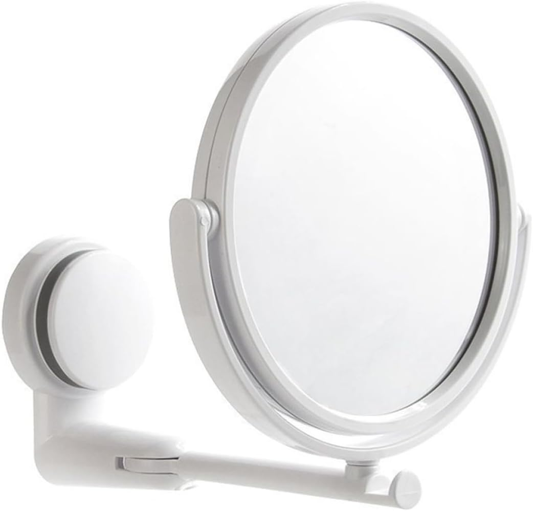 Angoily Wall-Mounted Double-Sided Suction Cup Makeup Mirror with Adjustable Angle, Small Bathroom Vanity Dressing Mirror for Dormitory and Travel Use image number 1