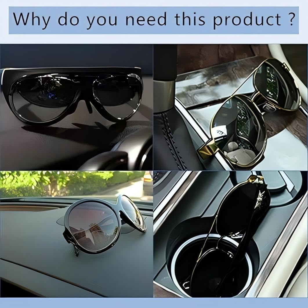 Sunglass Holder for Car Visor,Soft Leather Glasses Case Car Sunglass Holder Clip,Universal Car Interior Accessories Visor Sunglasses Holder Clip for Car Truck SUV image number 3